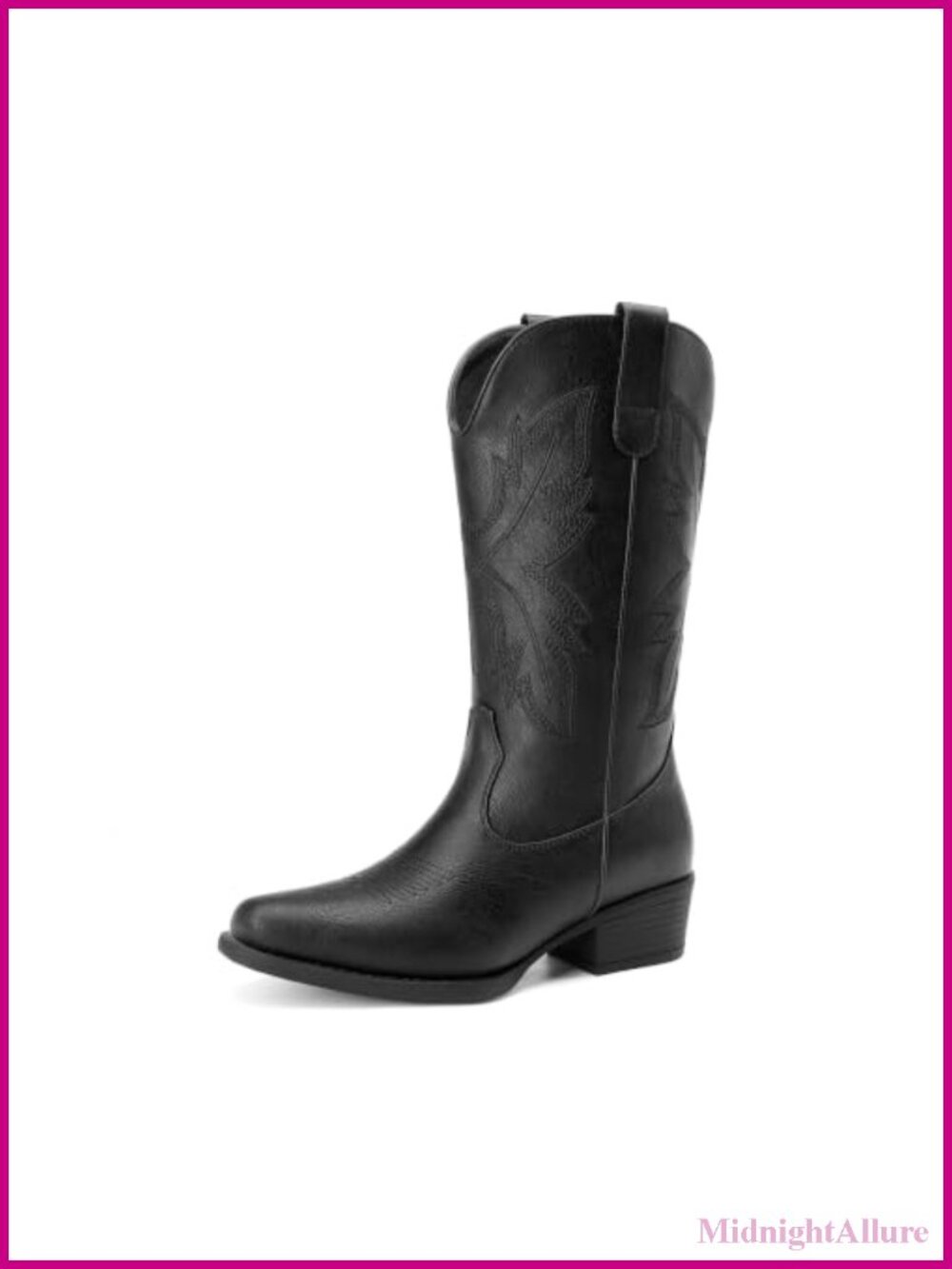 Women's Cowgirl Boots Faux Leather Mid-Calf Western Style